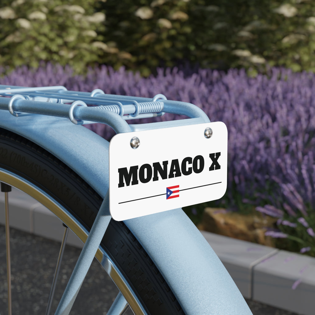 “MONACO X” Mini License Plate – Luxury Streetwear Inspired Custom Tag Decor