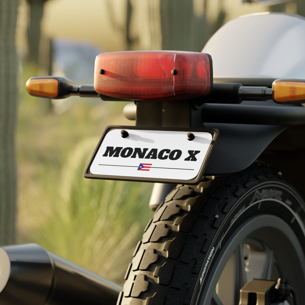 “MONACO X” Mini License Plate – Luxury Streetwear Inspired Custom Tag Decor