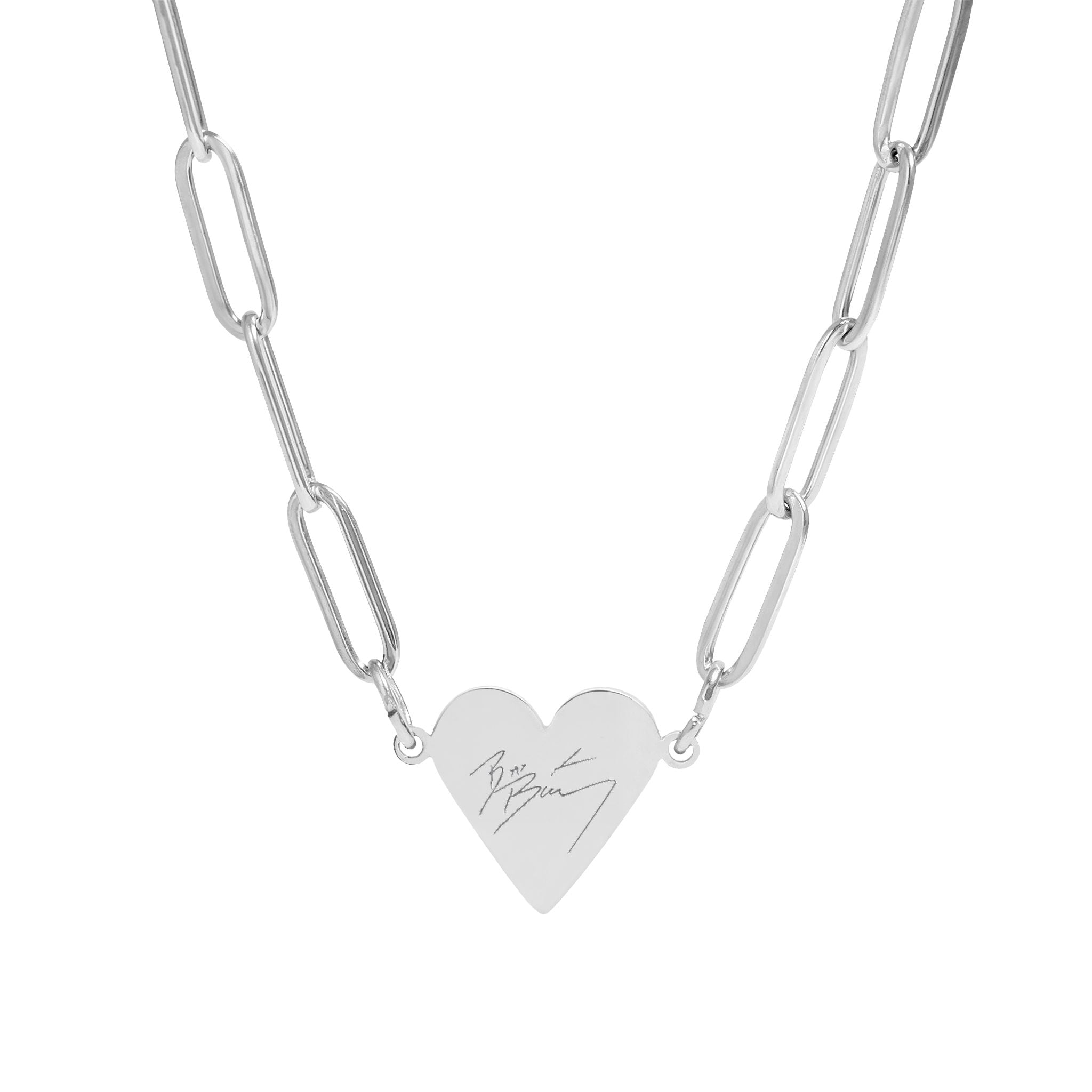 Bad Bunny Paperclip Heart Necklace – Minimal Streetwear Chain Pendant