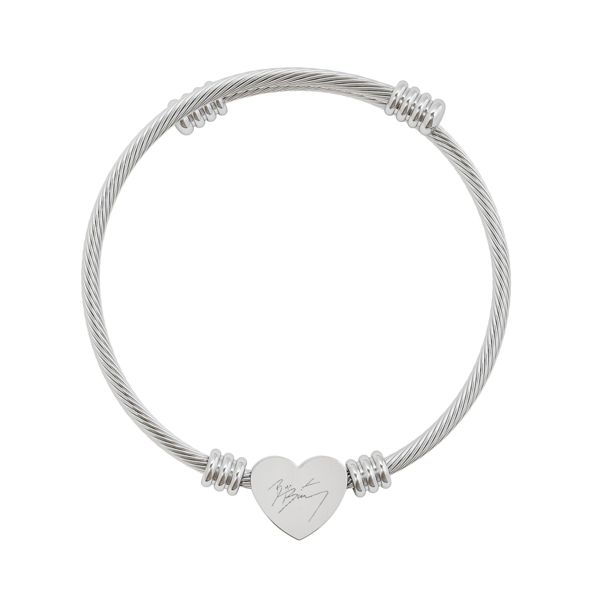 Bad Bunny Heart Cuff Bracelet – Adjustable Streetwear Love Bangle