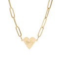 Bad Bunny Paperclip Heart Necklace – Minimal Streetwear Chain Pendant