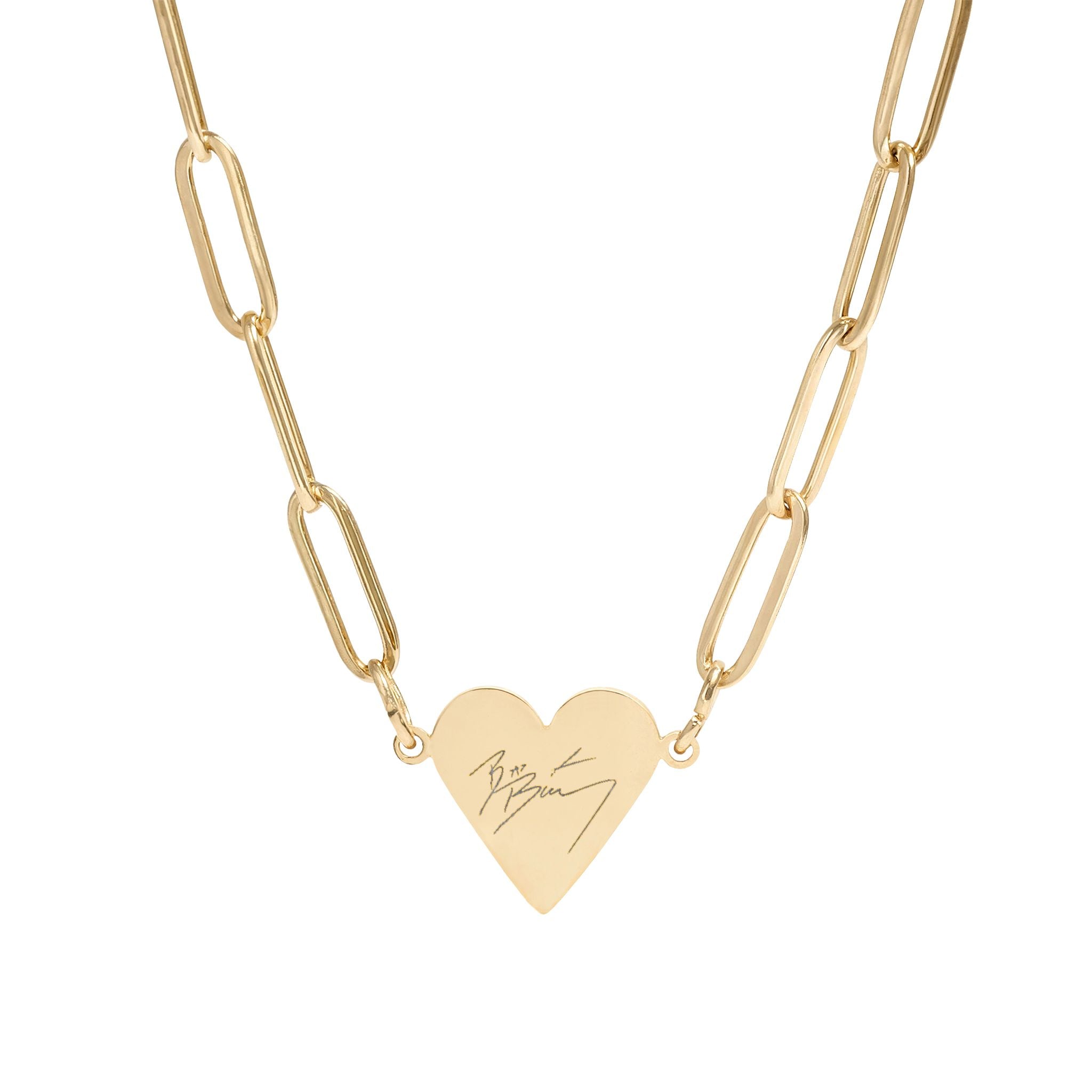 Bad Bunny Paperclip Heart Necklace – Minimal Streetwear Chain Pendant