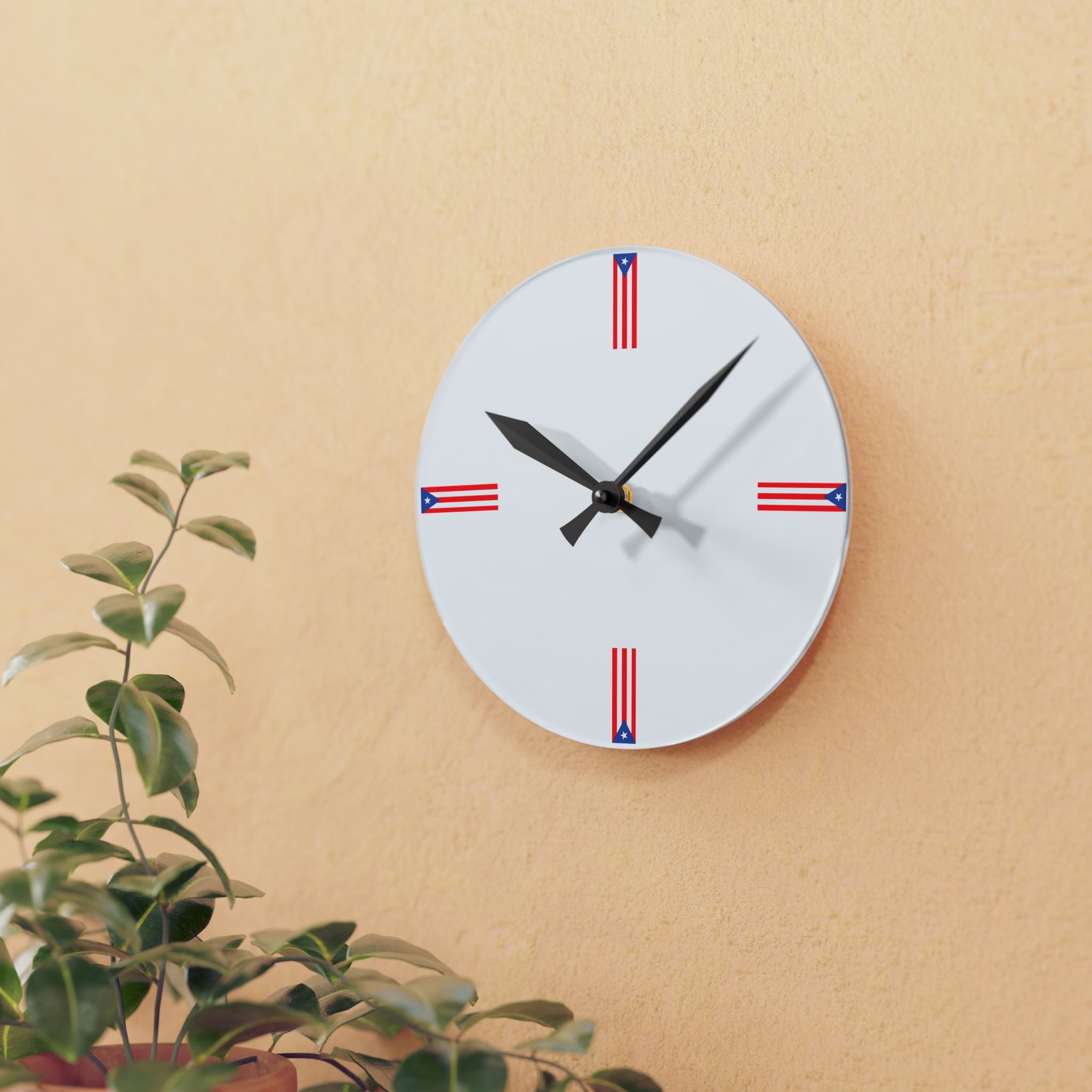 Puerto Rico Inspired Wall Clock – Caribbean Island Luxury Home Decor Aesthetic Clock