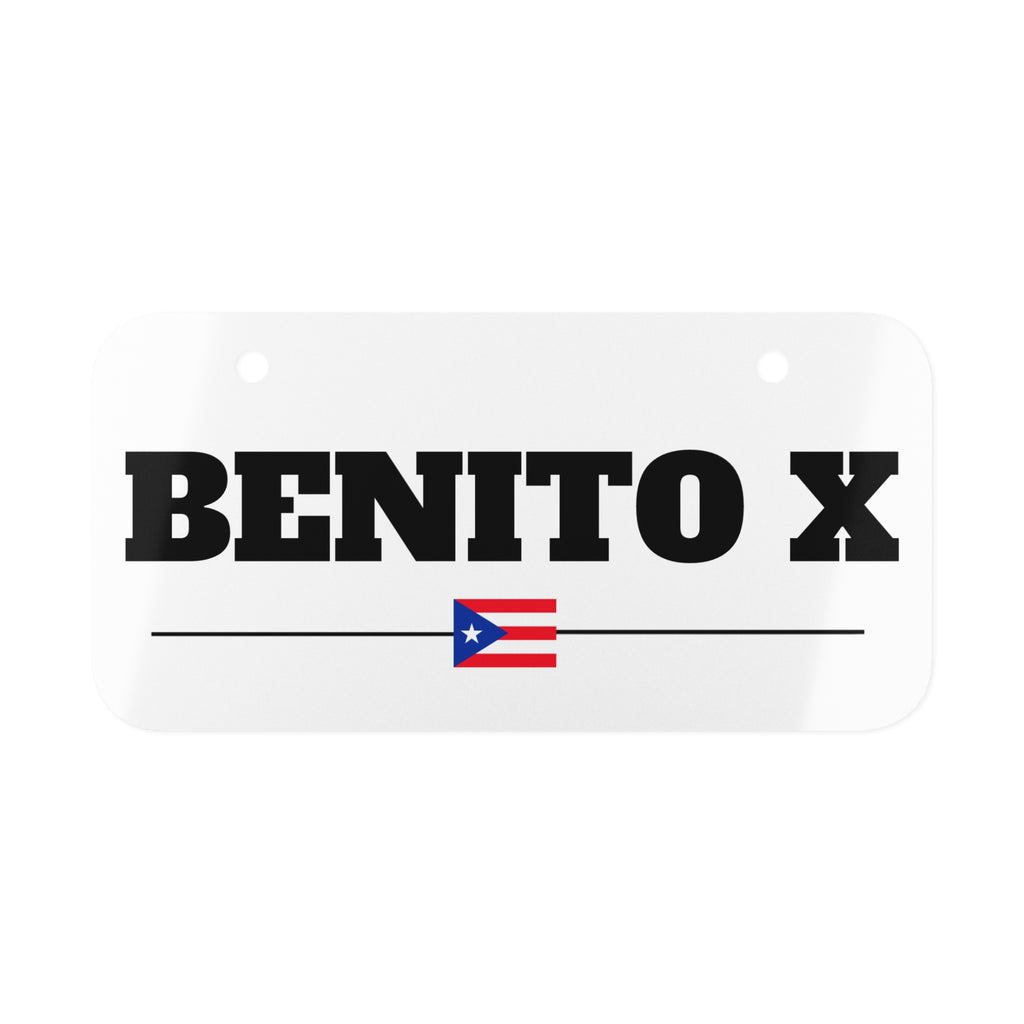 “BENITO X” Mini License Plate – Bad Bunny Inspired Streetwear Custom Tag Decor
