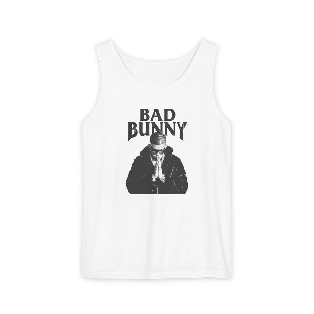 Garment Dyed Bad Bunny Inspired Tank Top – Puerto Rico Streetwear Aesthetic Sleeveless Tee