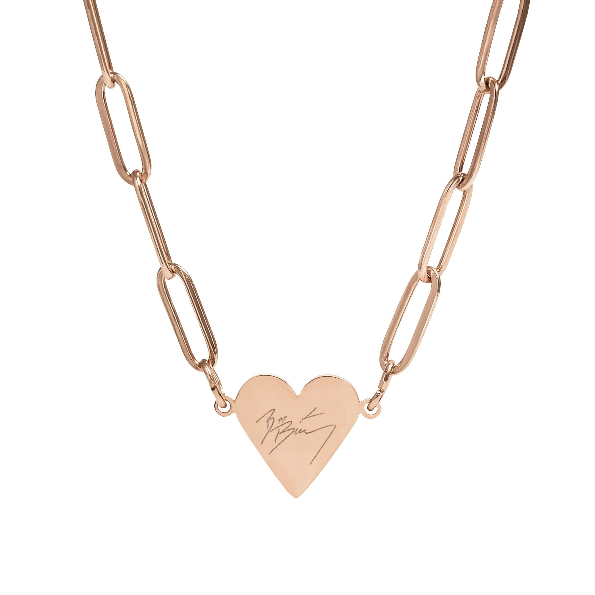 Bad Bunny Paperclip Heart Necklace – Minimal Streetwear Chain Pendant