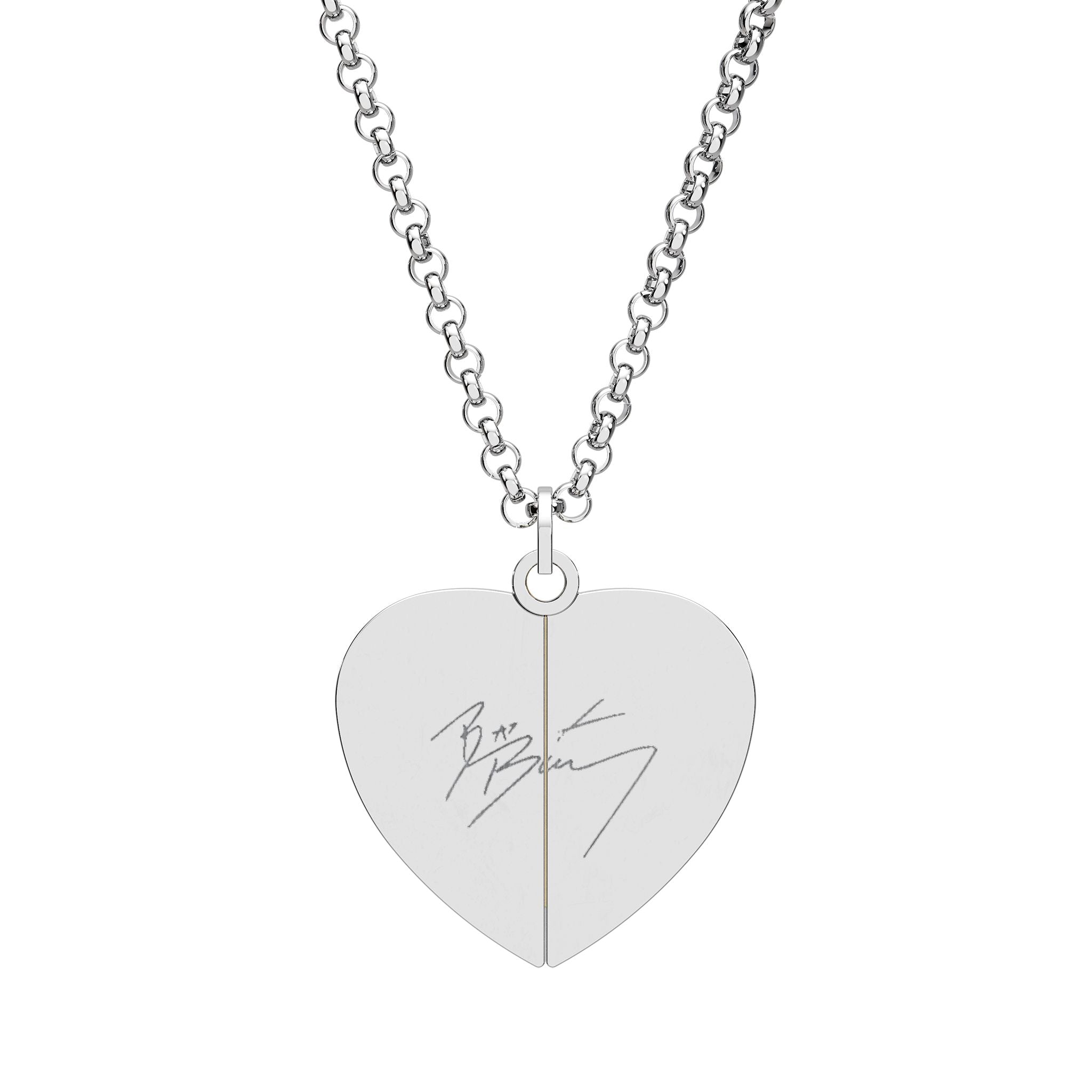 Hidden Message Heart Necklace – “Together We Are America” Engraved Pendant