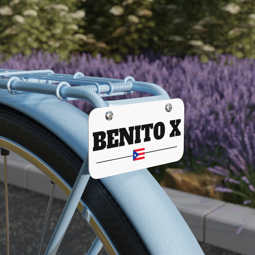 “BENITO X” Mini License Plate – Bad Bunny Inspired Streetwear Custom Tag Decor